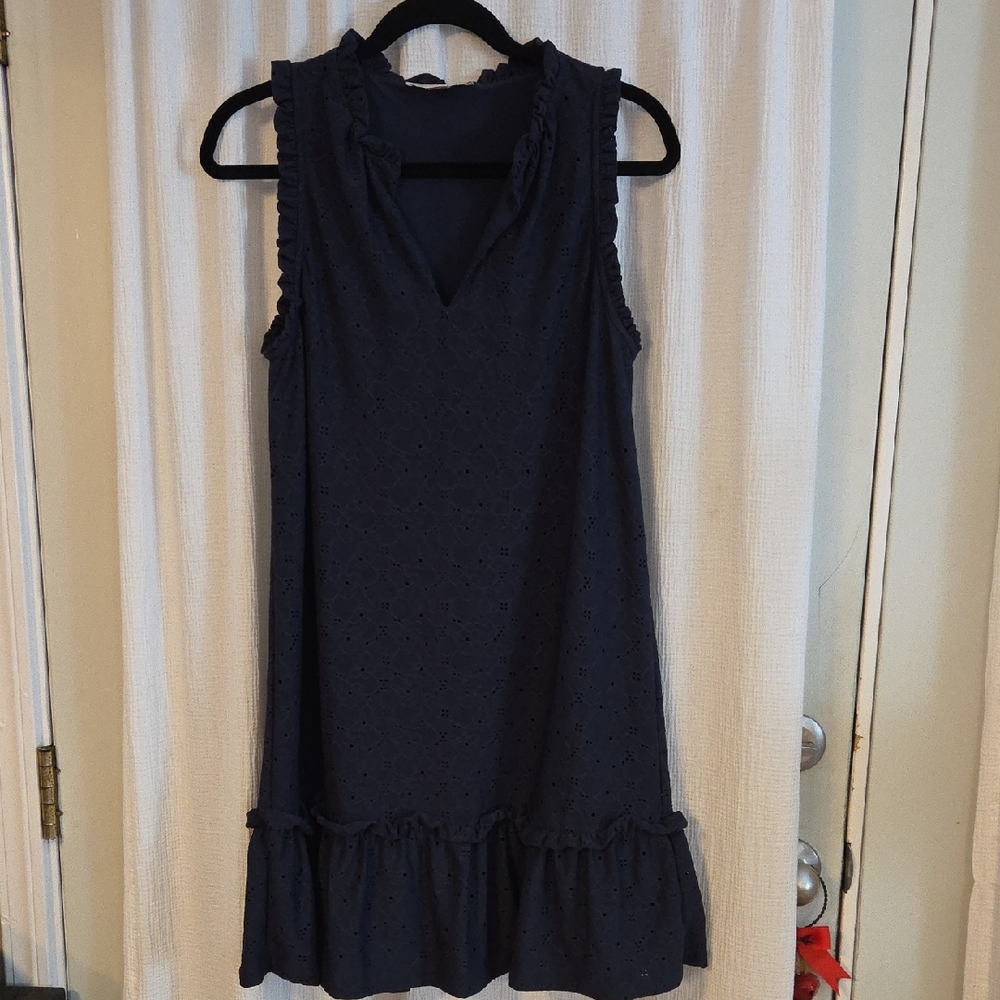 Michael Kors Navy Ruffled Dress